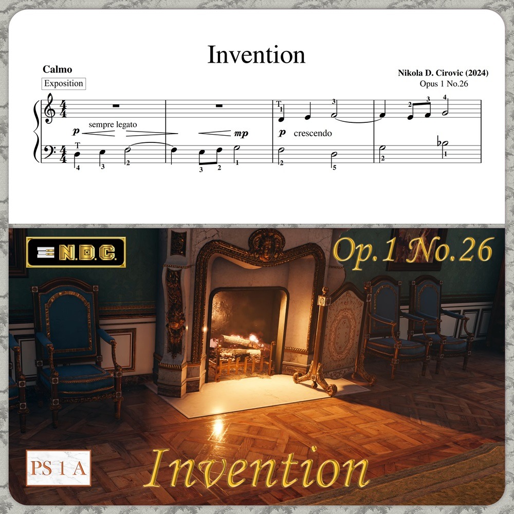 Cover Art for "Invention in D Minor Op.1 No.26 by N. D. Cirovic" by Nikola D. Cirovic