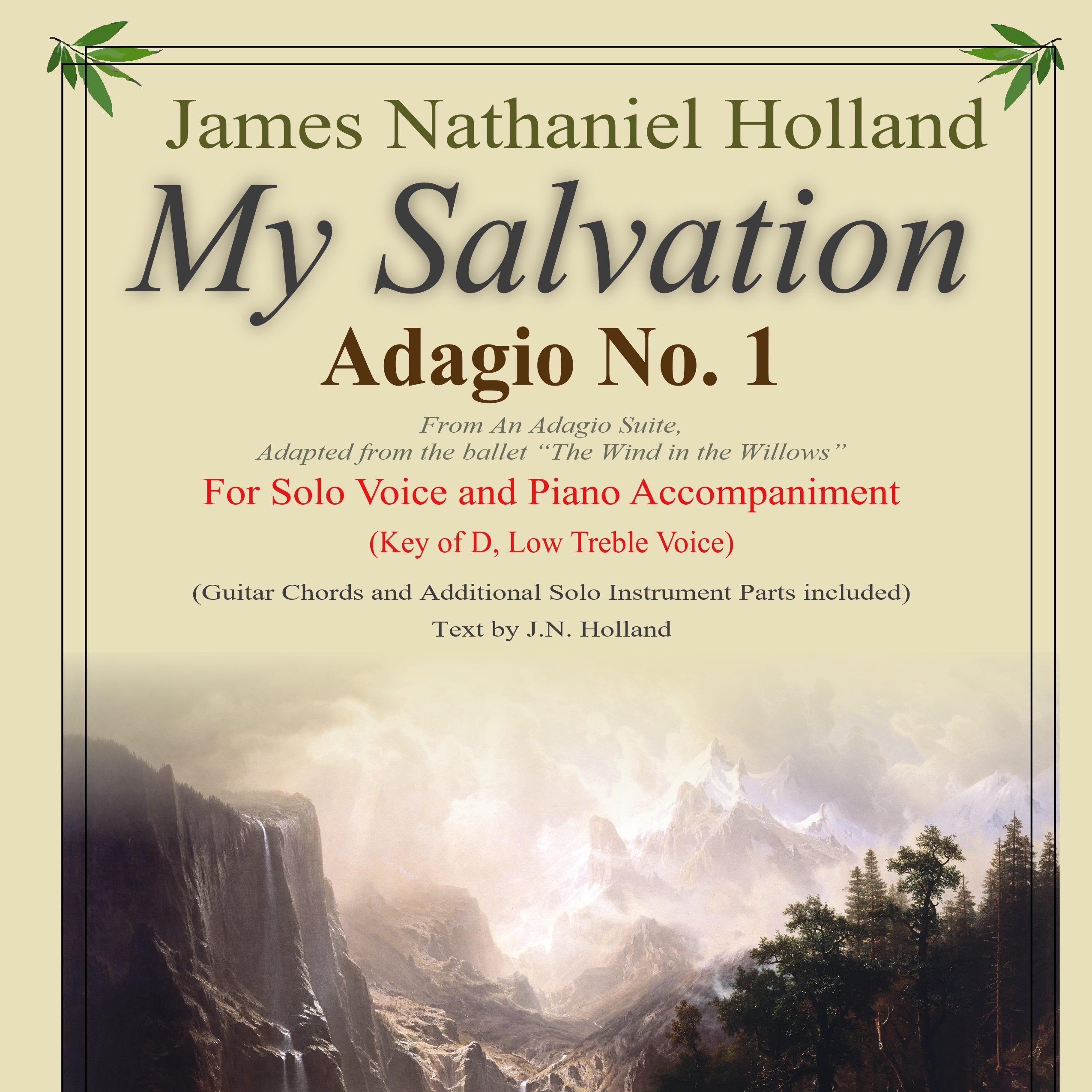 Cover Art for "Adagio No 1, My Salvation from An Adagio Suite for Solo Low (Treble) Voice and Piano" by James Nathaniel Holland