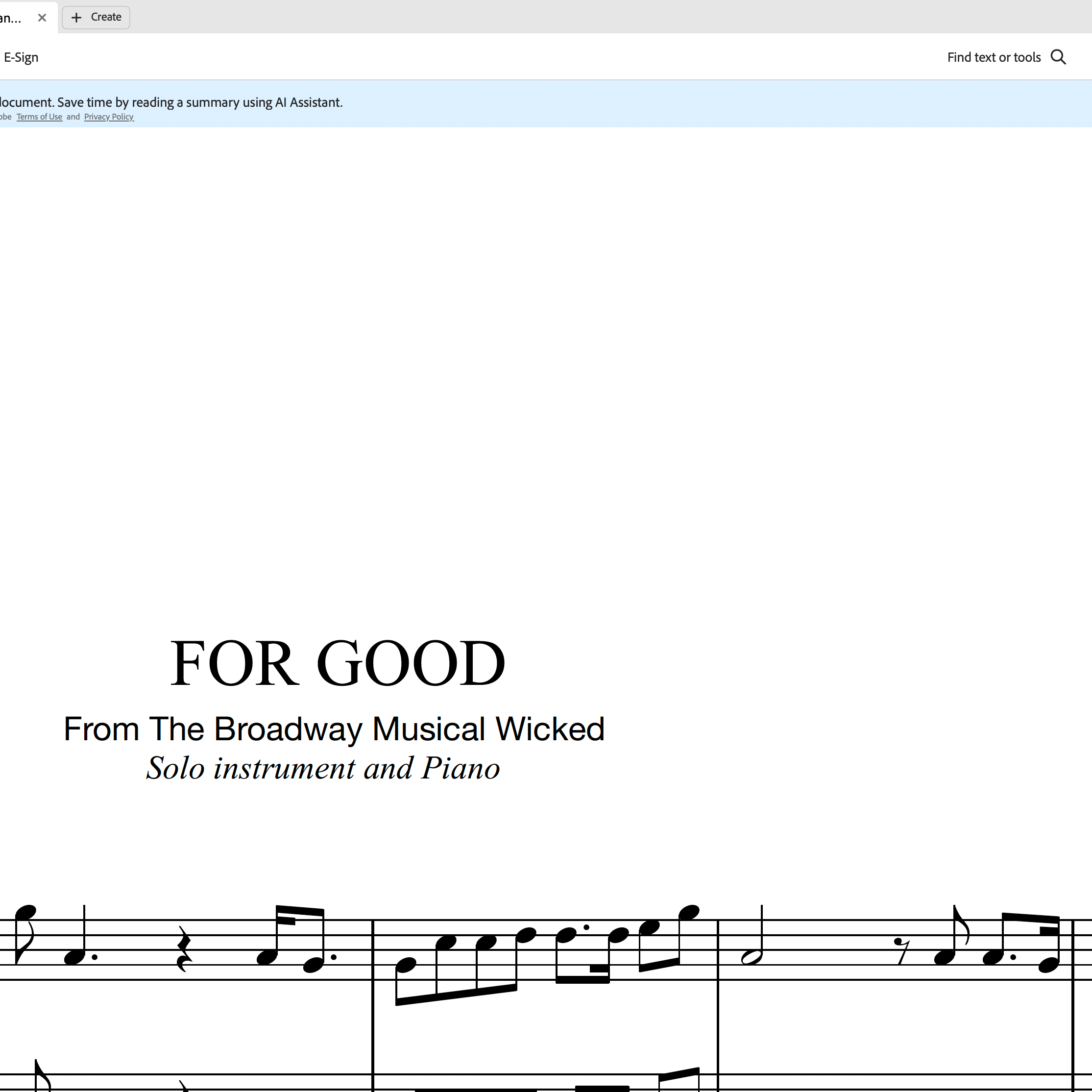 Cover Art for "For Good (arr. Cam Earl)" by Stephen Schwartz
