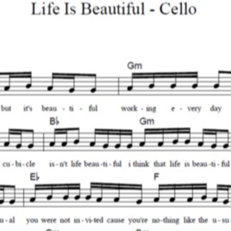 Couverture pour "Life Is Beautiful - Cello" par BSR