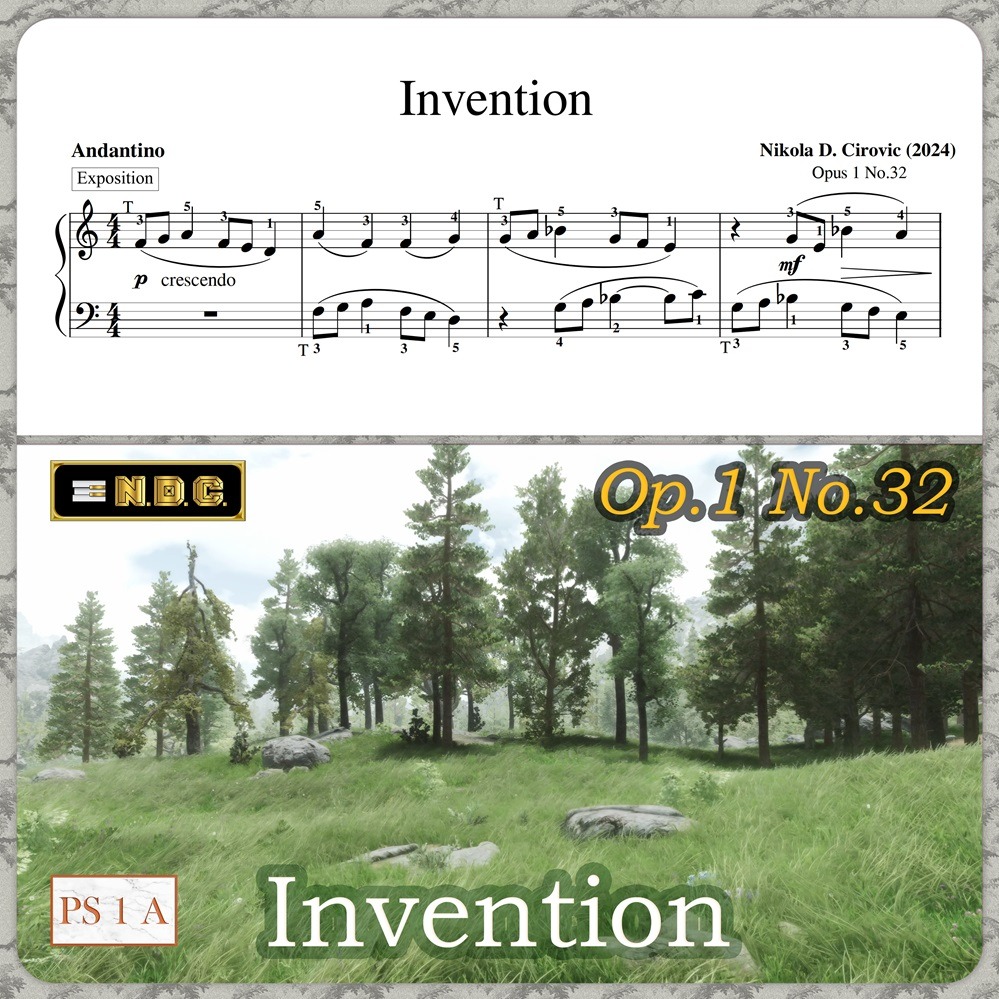Cover Art for "Invention in D Minor Op.1 No.32 by N. D. Cirovic" by Nikola D. Cirovic