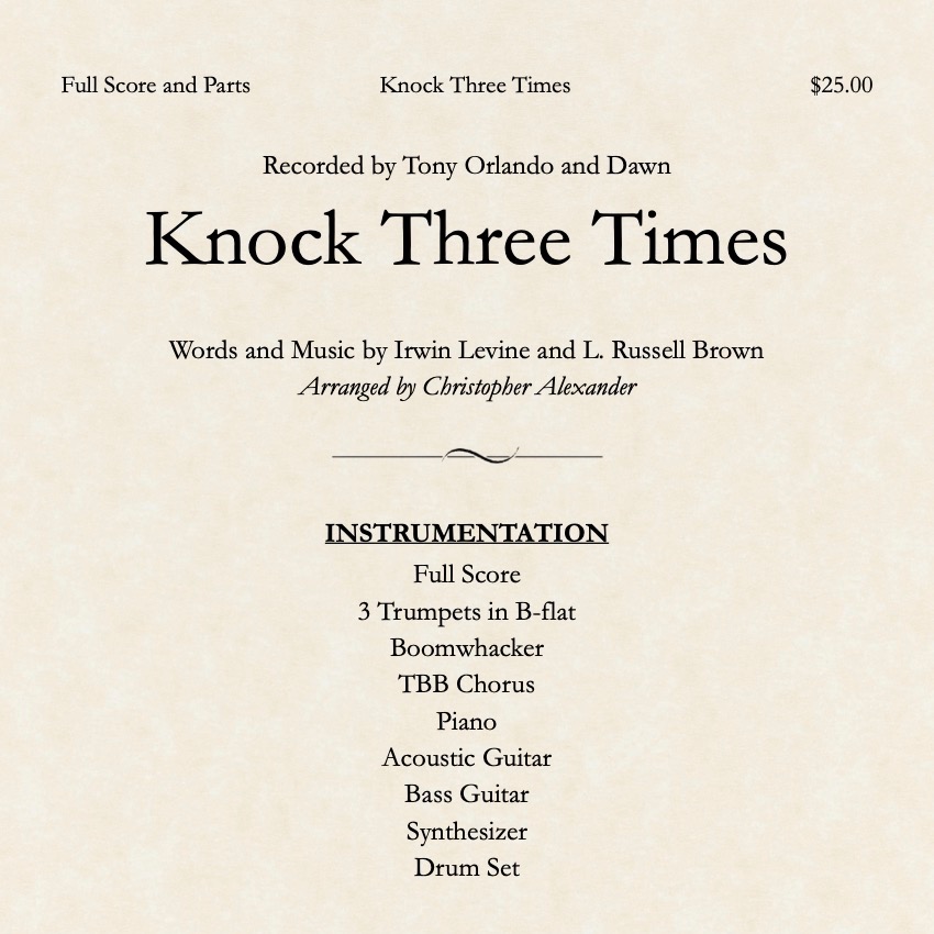Cover Art for "Knock Three Times (arr. Christopher Alexander)" by Dawn