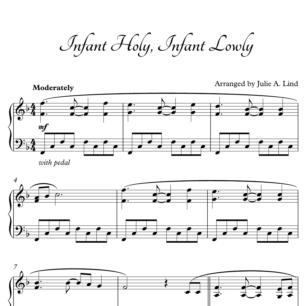 Cover Art for "Infant Holy, Infant Lowly (arr. Julie A Lind)" by Julie A Lind