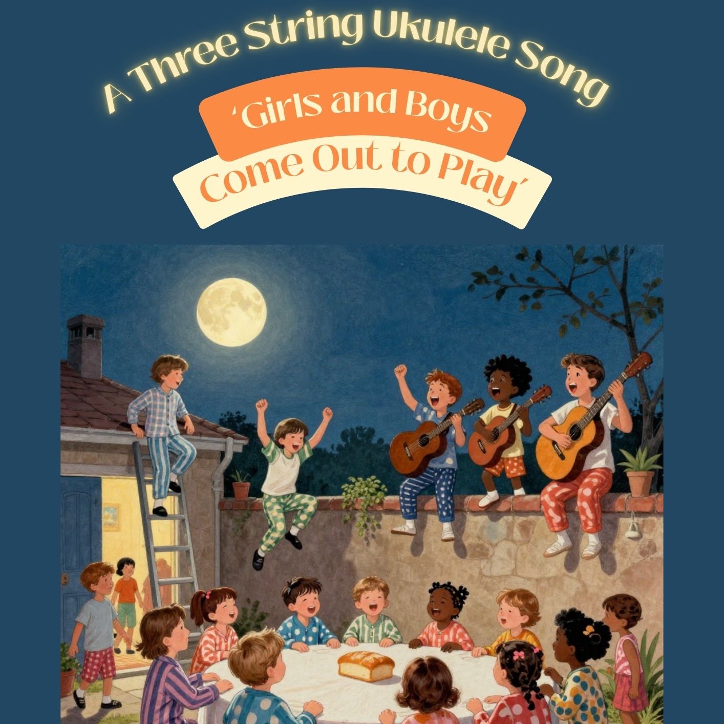 Cover Art for "Girls and Boys Come Out to Play (A Three String Ukulele Song) (arr. Danny Crocome)" by Traditional