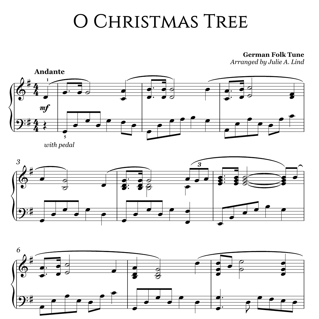 Cover Art for "O Christmas Tree (arr. Julie A Lind)" by Julie A Lind