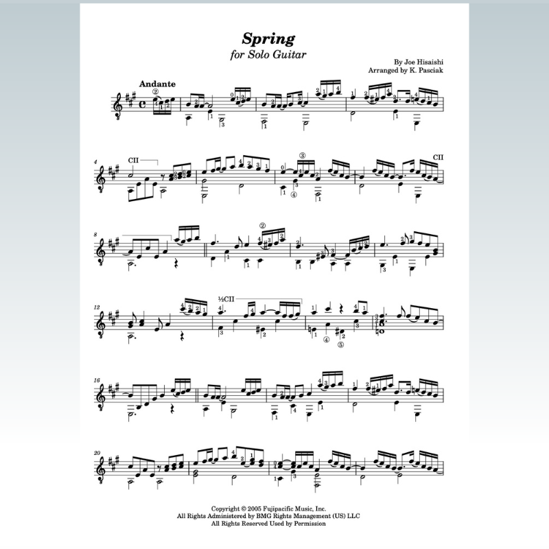 Cover Art for "Spring (arr. Kenneth Pasciak)" by Joe Hisaishi