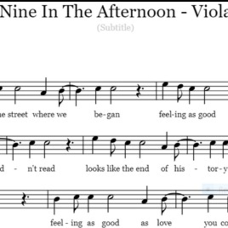 Couverture pour "Nine In The Afternoon - Viola" par BSR