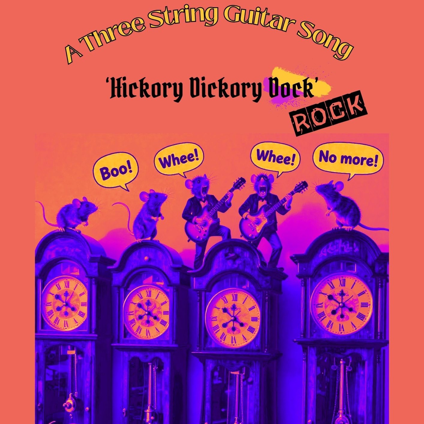 Cover Art for "Hickory Dickory Dock (A Three String Guitar Song) (arr. Danny Crocome)" by Traditional