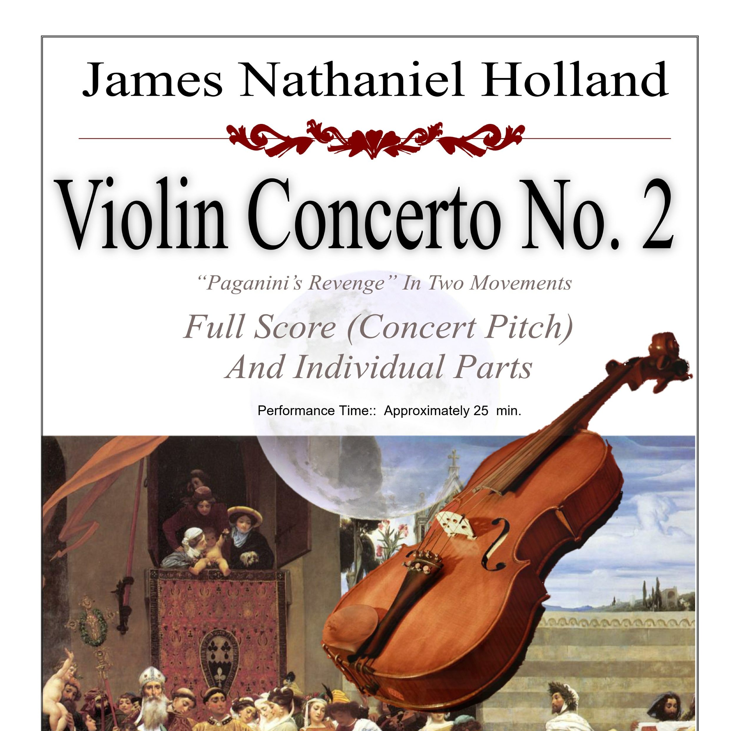 Cover Art for "Violin Concerto No. 2 "Paganini's Revenge" Full Score and Individual Parts" by James Nathaniel Holland