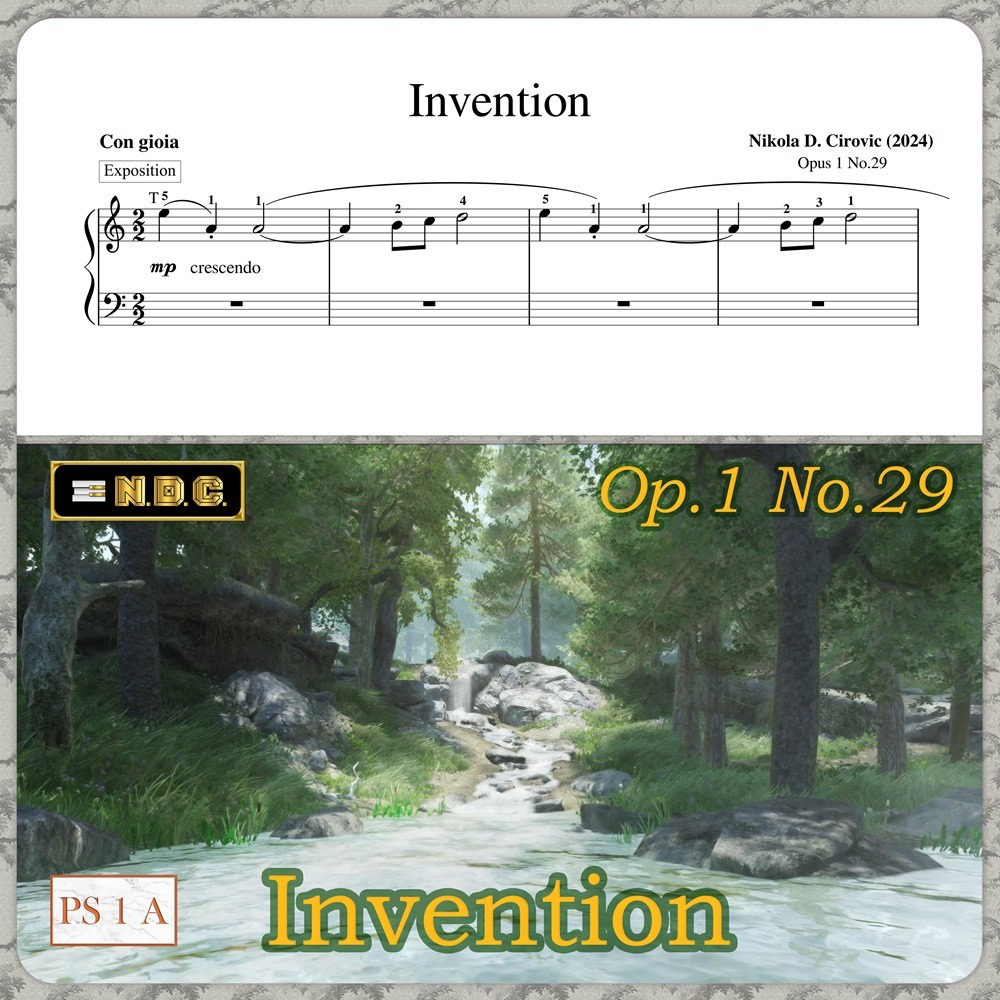Cover Art for "Invention in A Minor Op.1 No.29 by N. D. Cirovic" by Nikola D. Cirovic