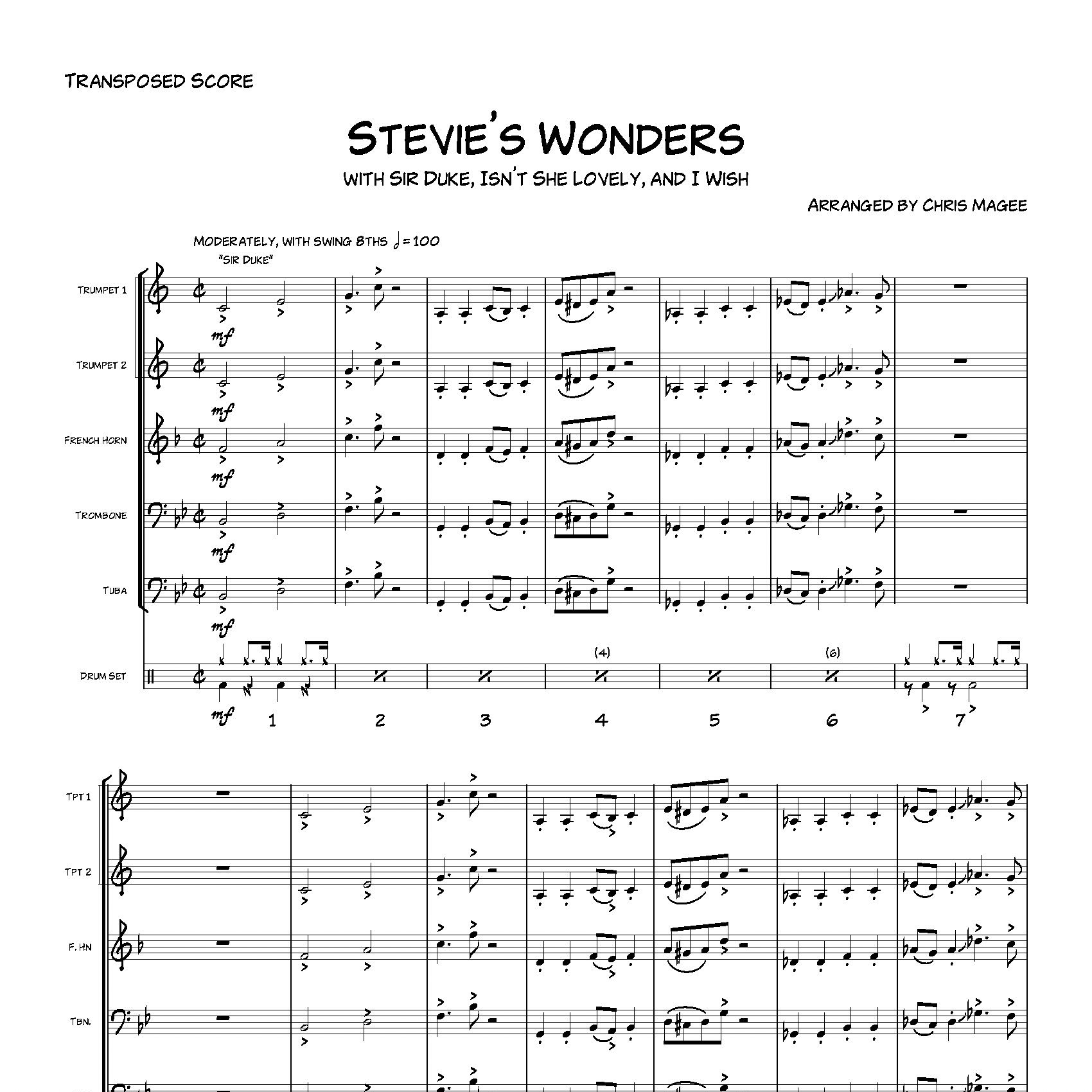 Abdeckung für "Medley: Sir Duke with Isn't She Lovely and I Wish (arr. Chris Magee)" von Chris Magee