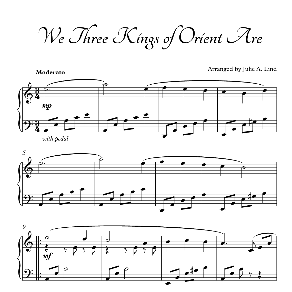 Abdeckung für "We Three Kings of Orient Are (arr. Julie A Lind)" von Julie A Lind