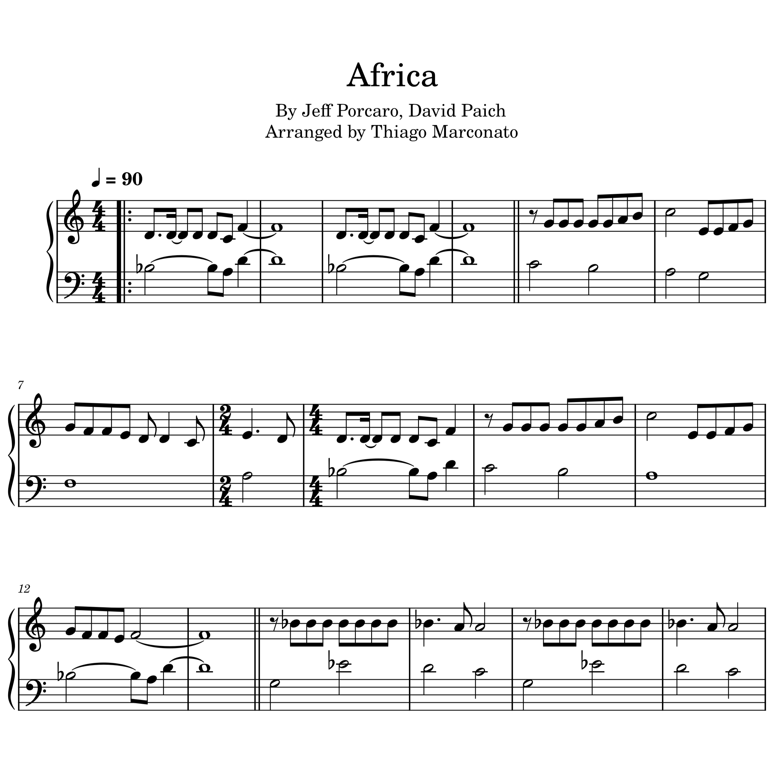 Cover Art for "Africa (arr. Thiago Marconato)" by Toto