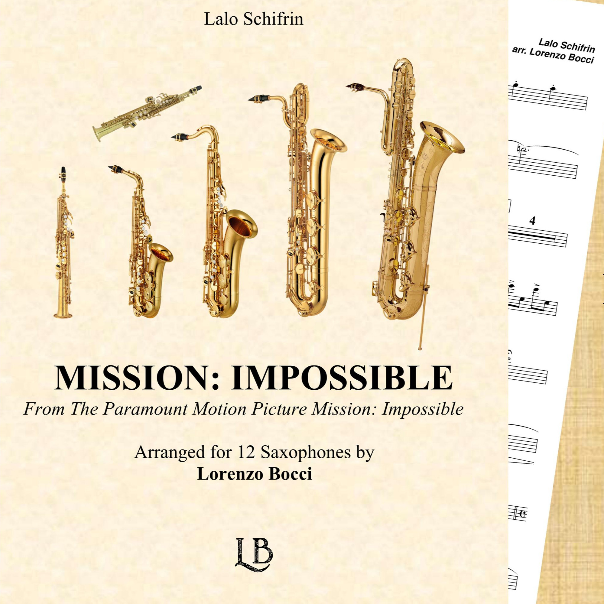 Carátula para "Mission: Impossible Theme (arr. Lorenzo Bocci)" por Adam Clayton And Larry Mullen