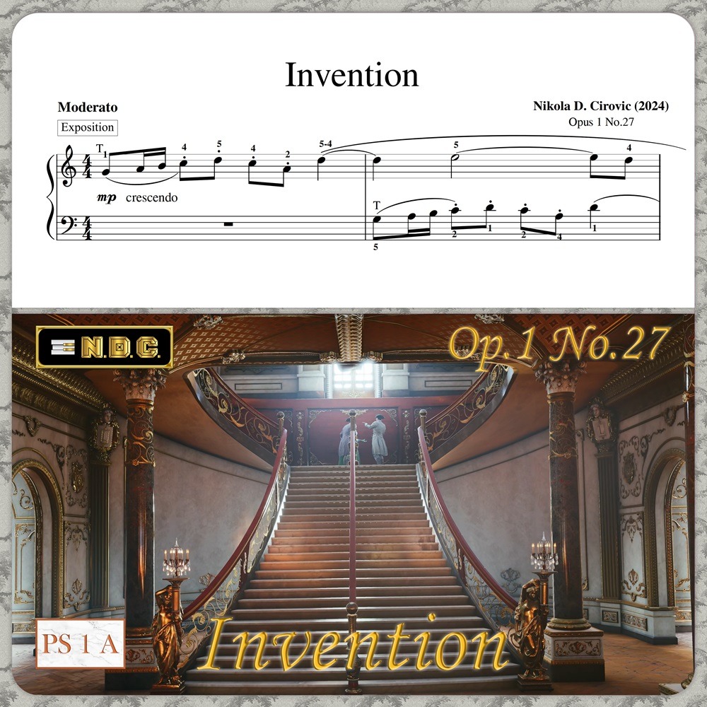 Cover Art for "Invention in G Major Op.1 No.27 by N. D. Cirovic" by Nikola D. Cirovic