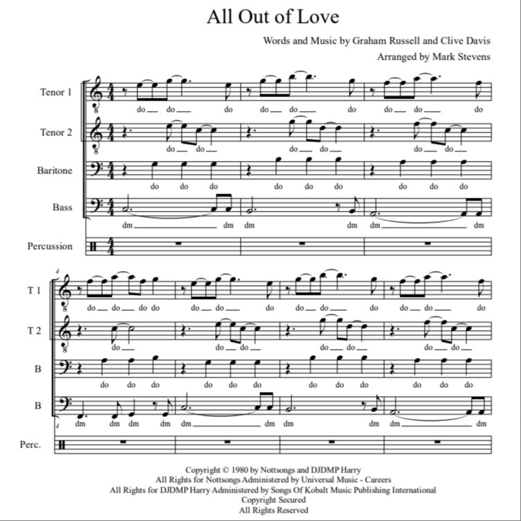 Abdeckung für "All Out Of Love (arr. Mark Stevens)" von Air Supply