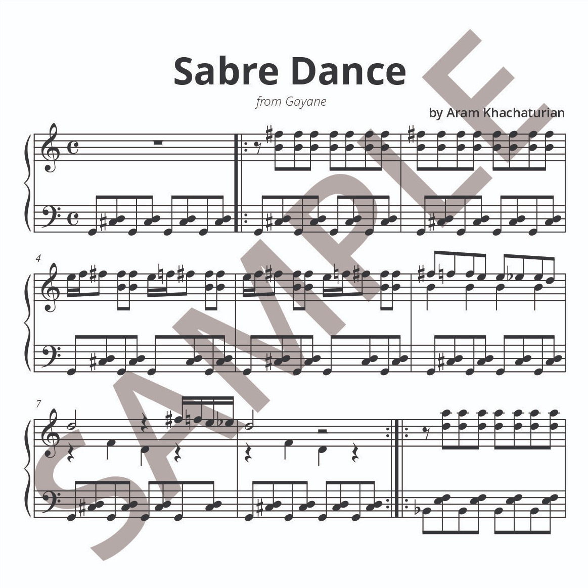 Cover Art for "Sabre Dance (arr. Jane Stavrinoudis)" by Aram Khachaturian