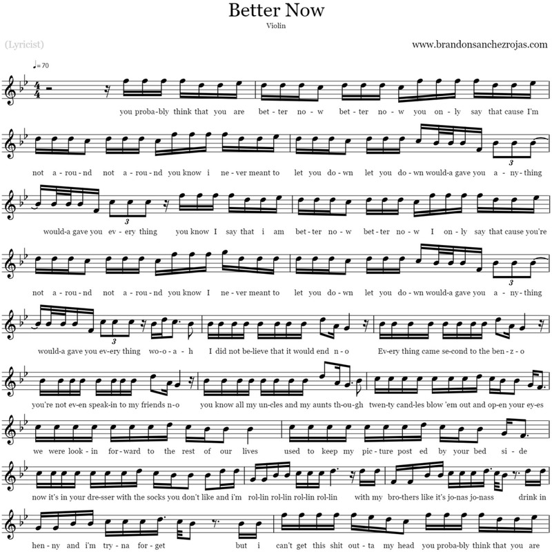 Abdeckung für "Better Now - Violin" von BSR