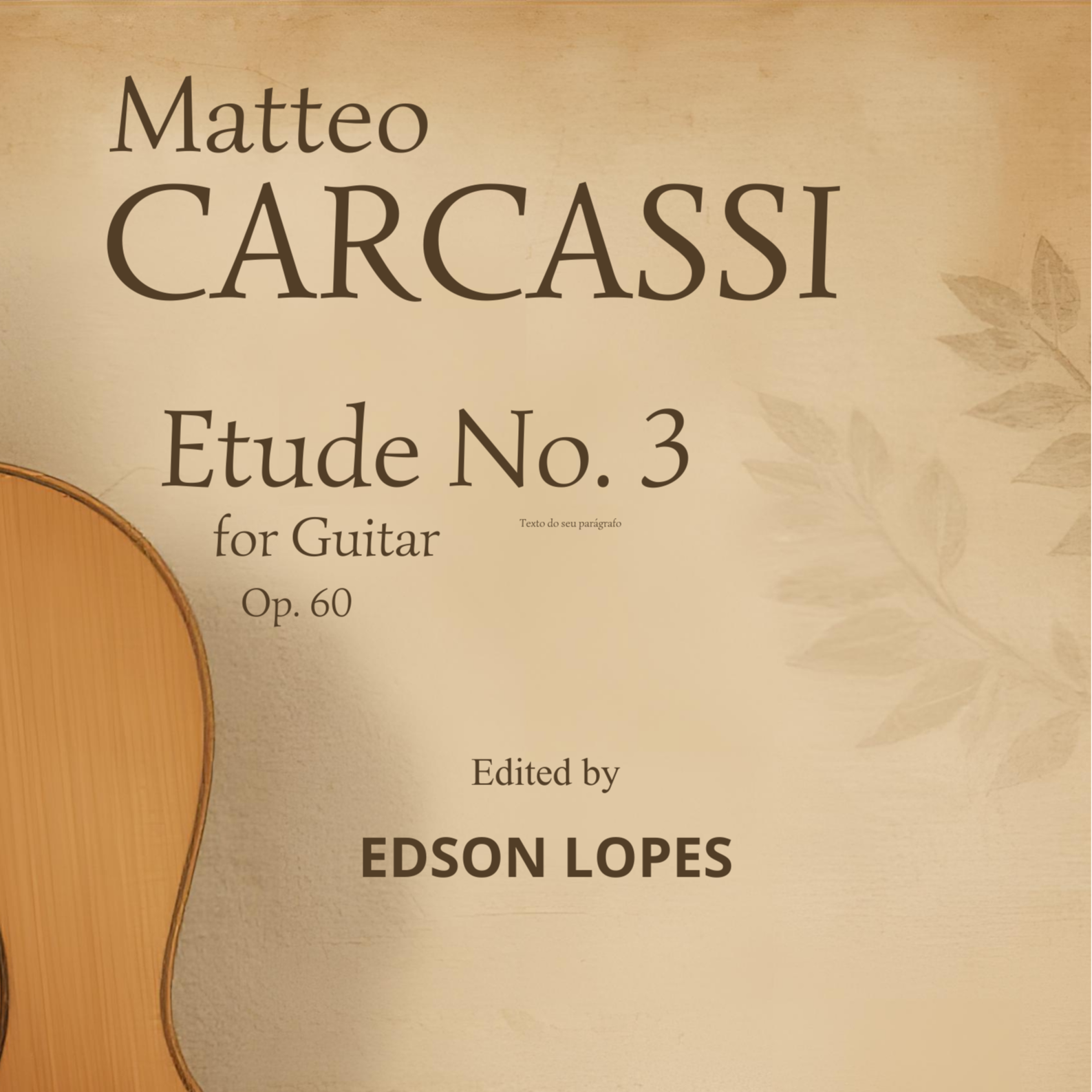 Abdeckung für "Etude, Op. 60, No. 3 (arr. Edson Lopes)" von Edson Lopes