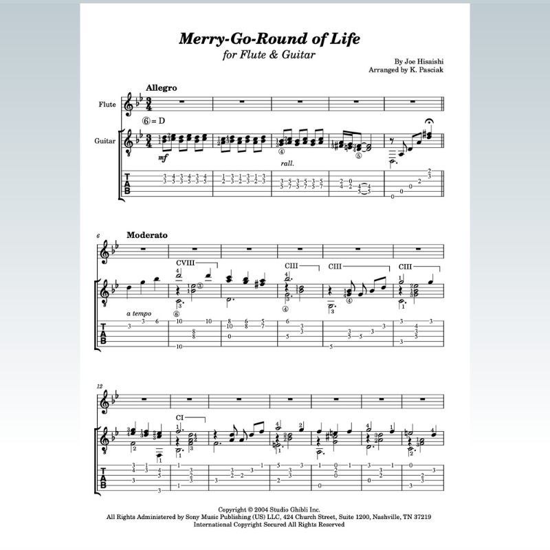 Carátula para "Merry-go-round Of Life (arr. Kenneth Pasciak)" por Joe Hisaishi