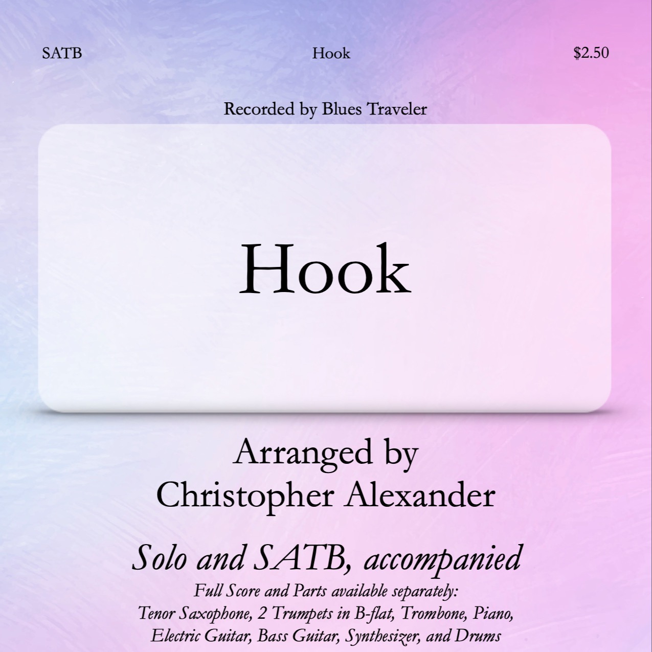 Couverture pour "Hook (arr. Christopher Alexander)" par John Popper