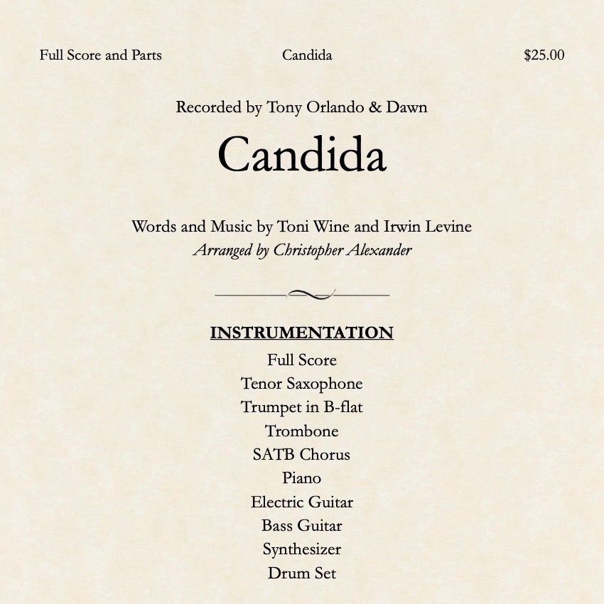 Cover Art for "Candida (arr. Christopher Alexander)" by Dawn