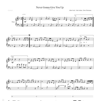 Cover Art for "Never Gonna Give You Up (arr. Albert van Niasky)" by Rick Astley