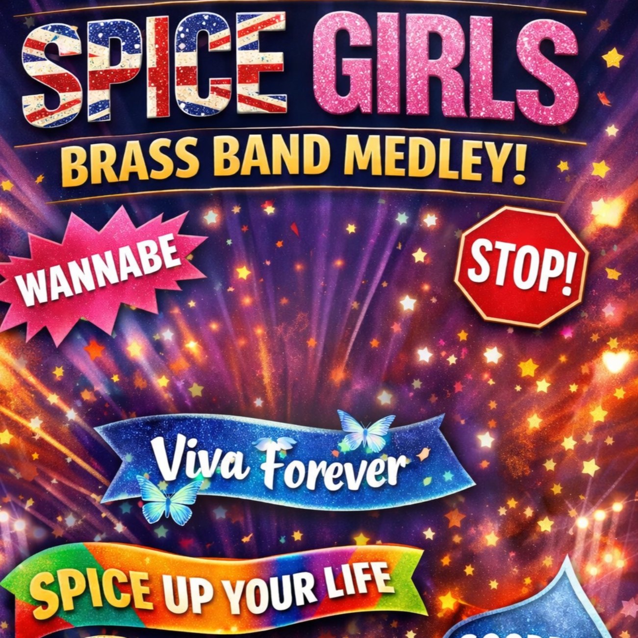 Carátula para "Medley: Spice Up Your Life with Viva Forever, Goodbye, Stop, and Wannabe (arr. Alexander Scaife-McGee)" por Alexander Scaife-McGee