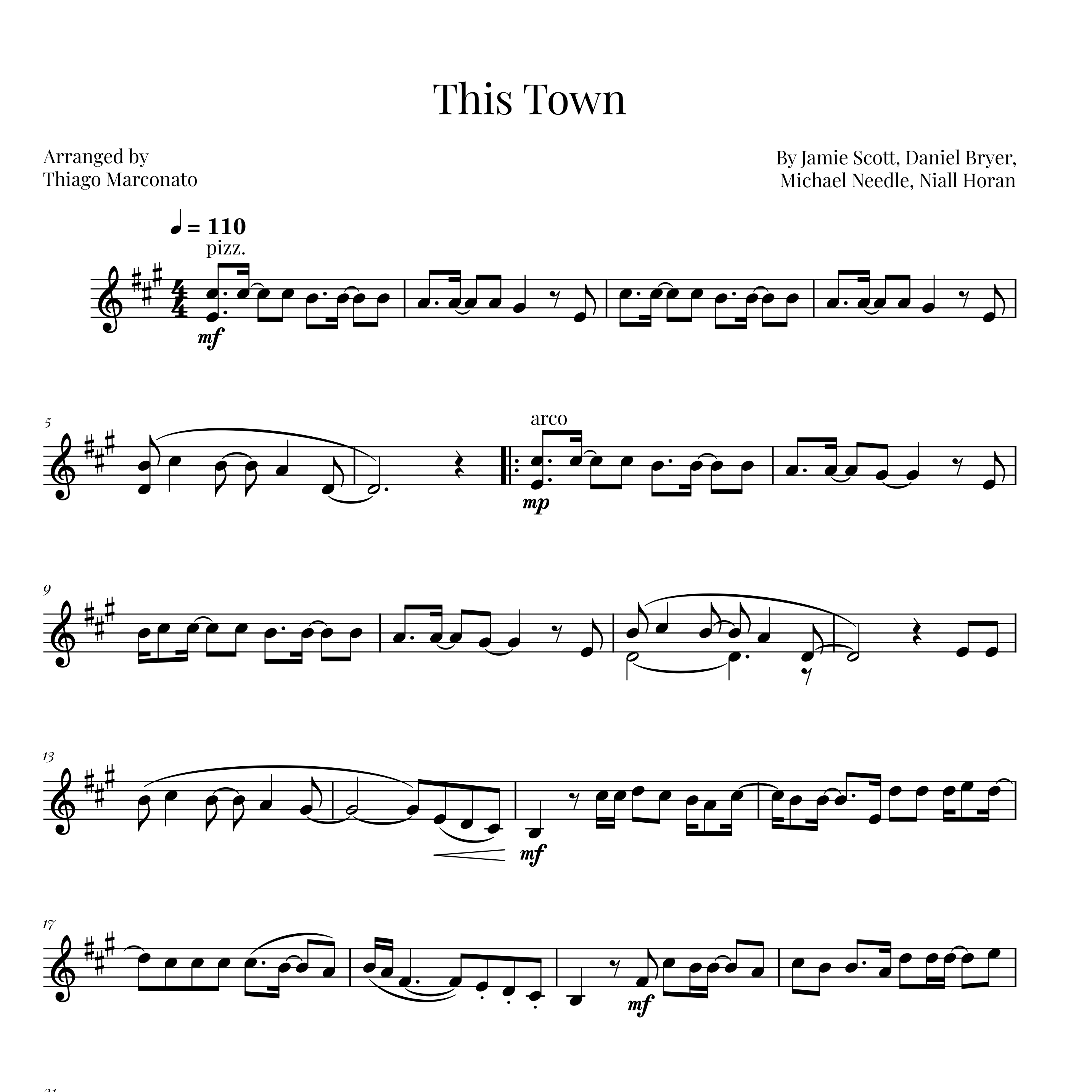 Abdeckung für "This Town (arr. Thiago Marconato)" von Niall Horan