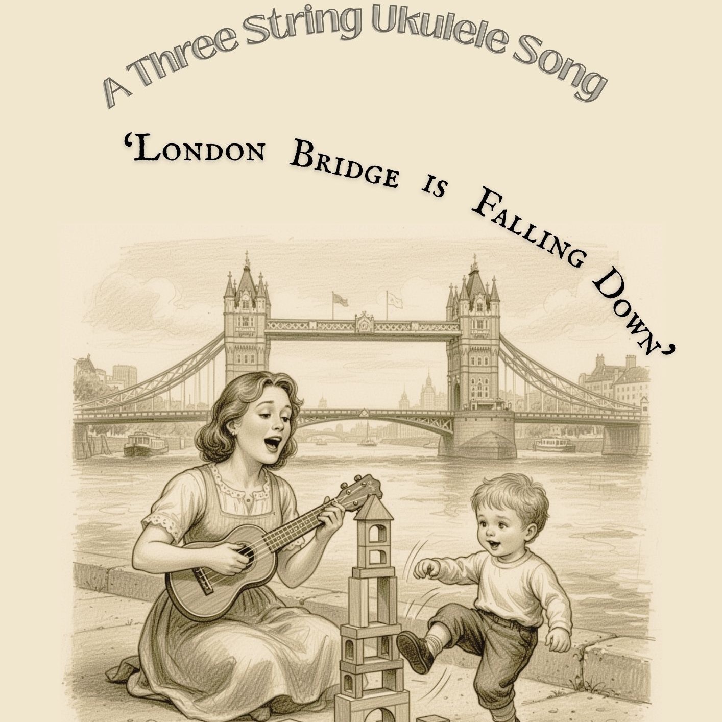 Abdeckung für "London Bridge is Falling Down (A Three String Ukulele Song) (arr. Danny Crocome)" von Traditional