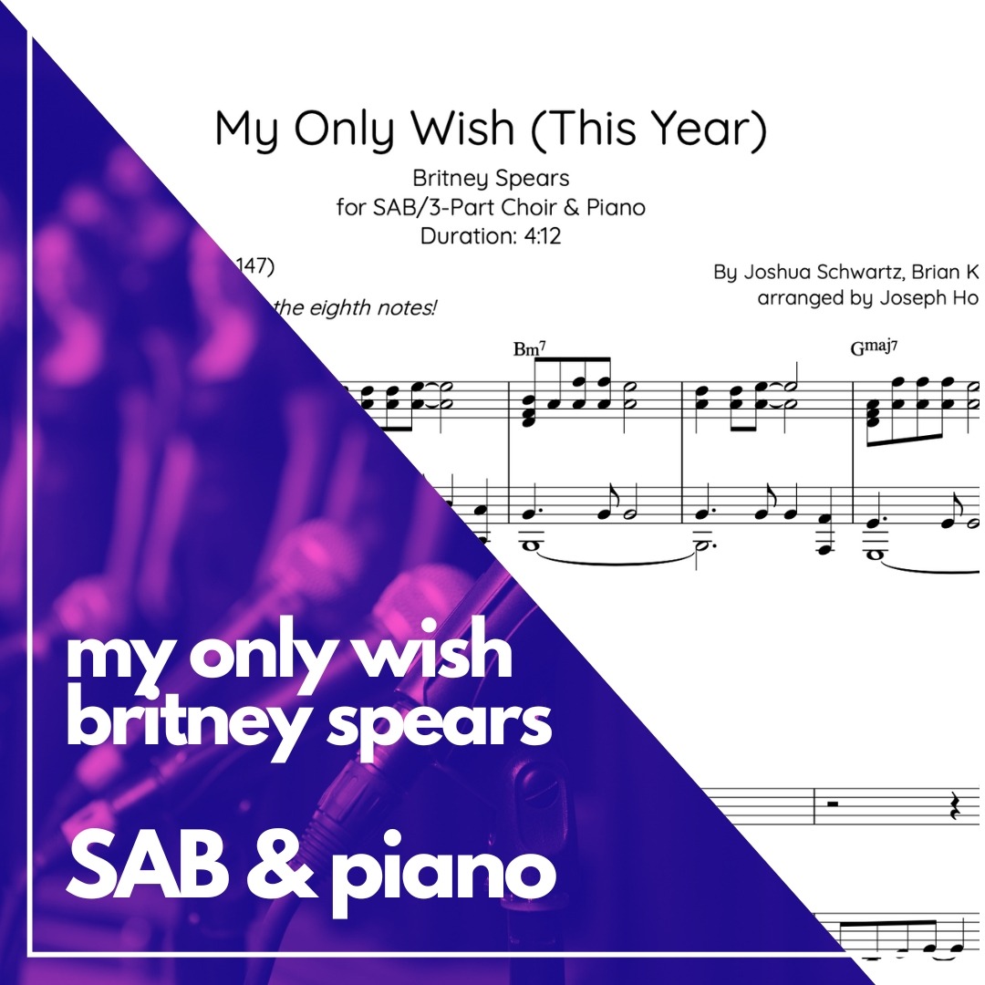 Cover Art for "My Only Wish This Year (arr. Joseph Hollings)" by Britney Spears