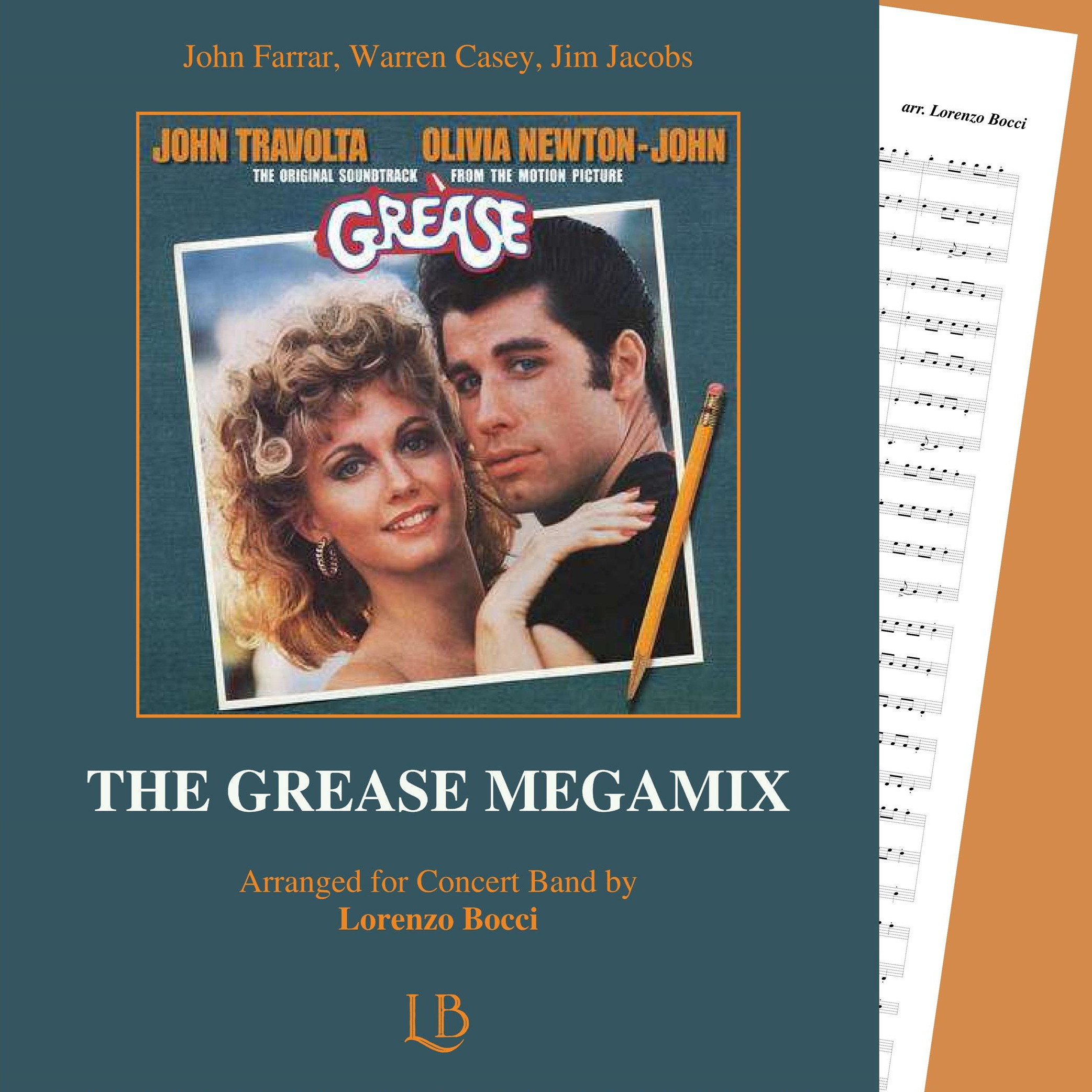 Cover Art for "The Grease Megamix (arr. Lorenzo Bocci)" by John Travolta & Olivia Newton-John