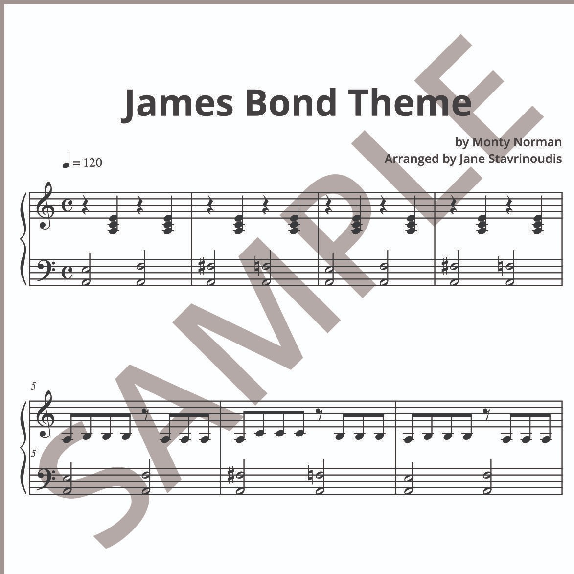 Couverture pour "James Bond Theme (arr. Jane Stavrinoudis)" par Monty Norman