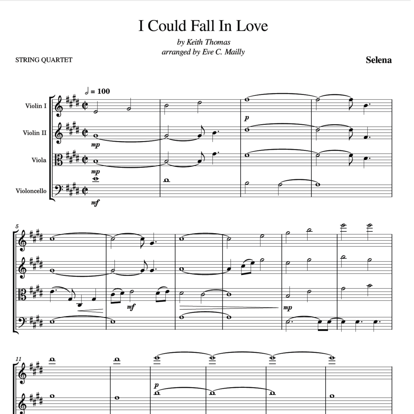 Carátula para "I Could Fall In Love (arr. Eve C. Mailly - Zene Strings)" por Selena