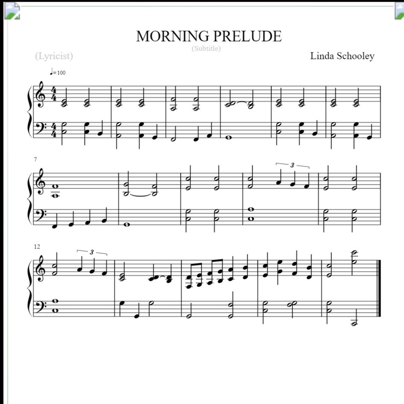 Cover Art for "MORNING PRELUDE" by Linda Schooley
