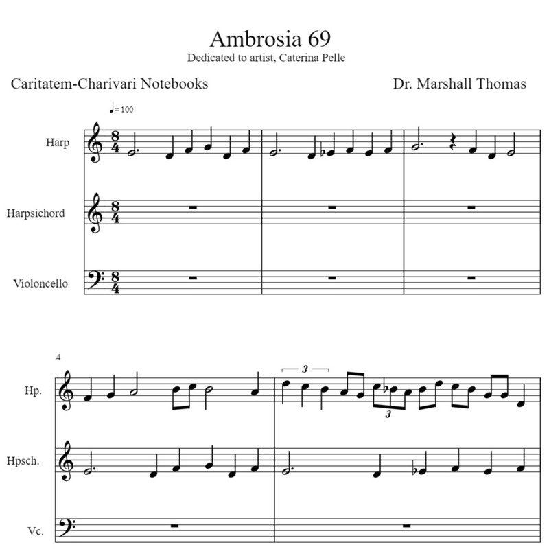 Abdeckung für "Ambrosia 69 for Harp, Harpsichord, 'cello" von Celebrity Chamber Players