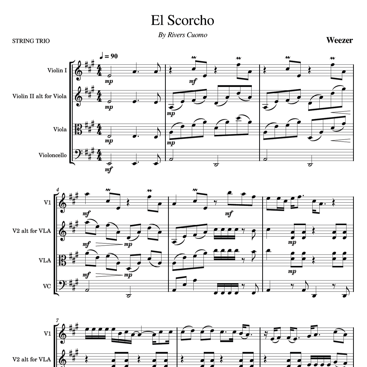 Carátula para "El Scorcho (arr. Eve C. Mailly - Zene Strings)" por Weezer
