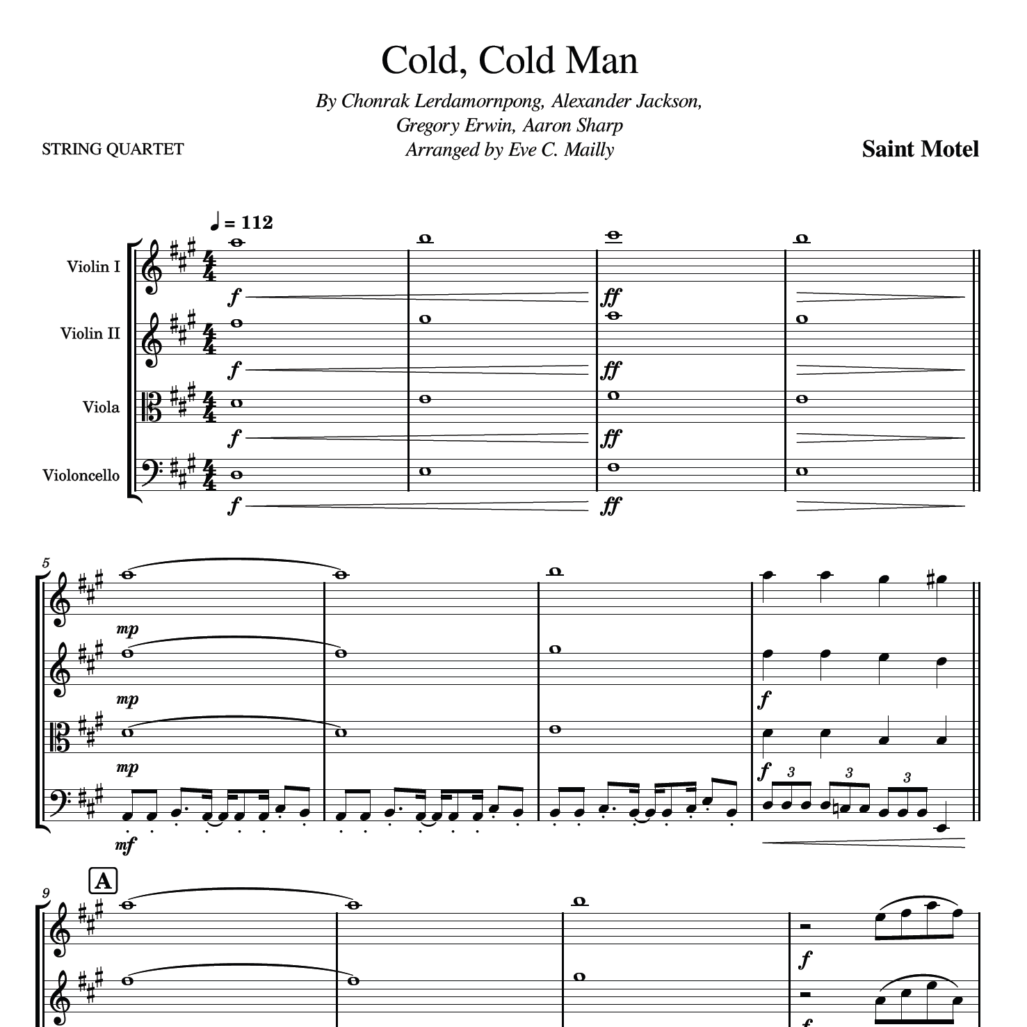 Cover Art for "Cold Cold Man (arr. Eve C. Mailly - Zene Strings)" by Saint Motel
