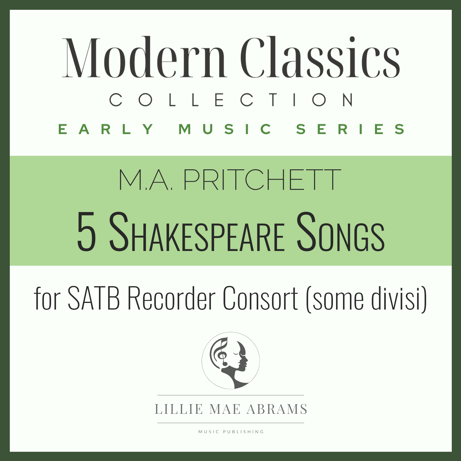Abdeckung für "5 Shakespeare Songs - Score Only" von M.A. Pritchett