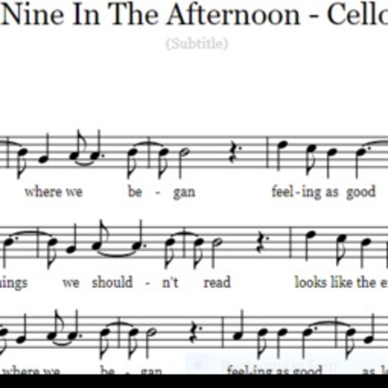 Couverture pour "Nine In The Afternoon - Cello" par BSR