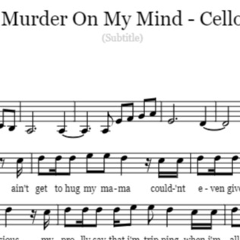 Couverture pour "Murder On My Mind - Cello" par BSR