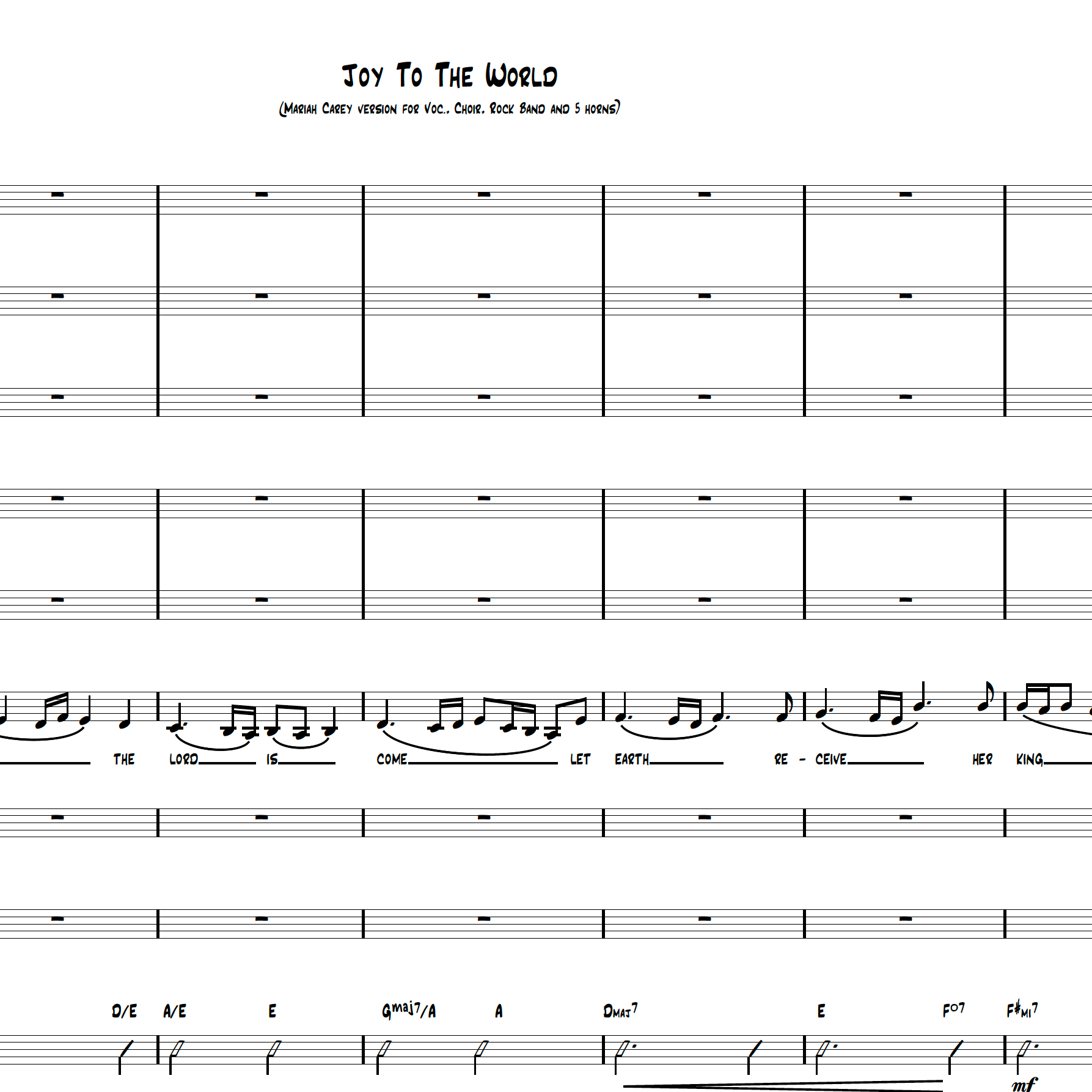 Cover Art for "Joy To The World     (Medley) (arr. Cam Earl)" by Mariah Carey