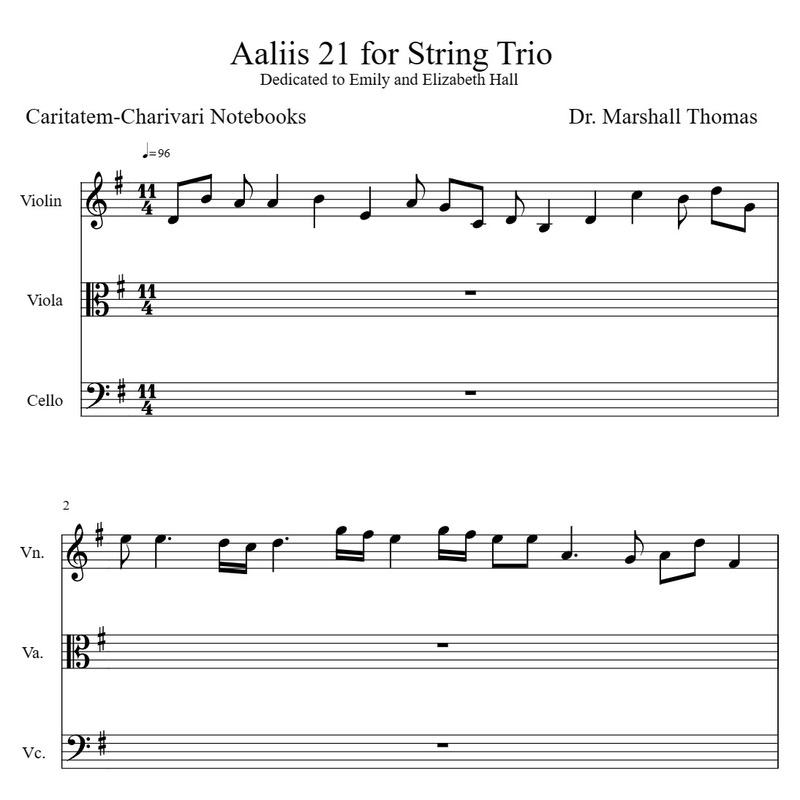 Abdeckung für "Aaliis 21 for String Trio" von Celebrity Chamber Plyers