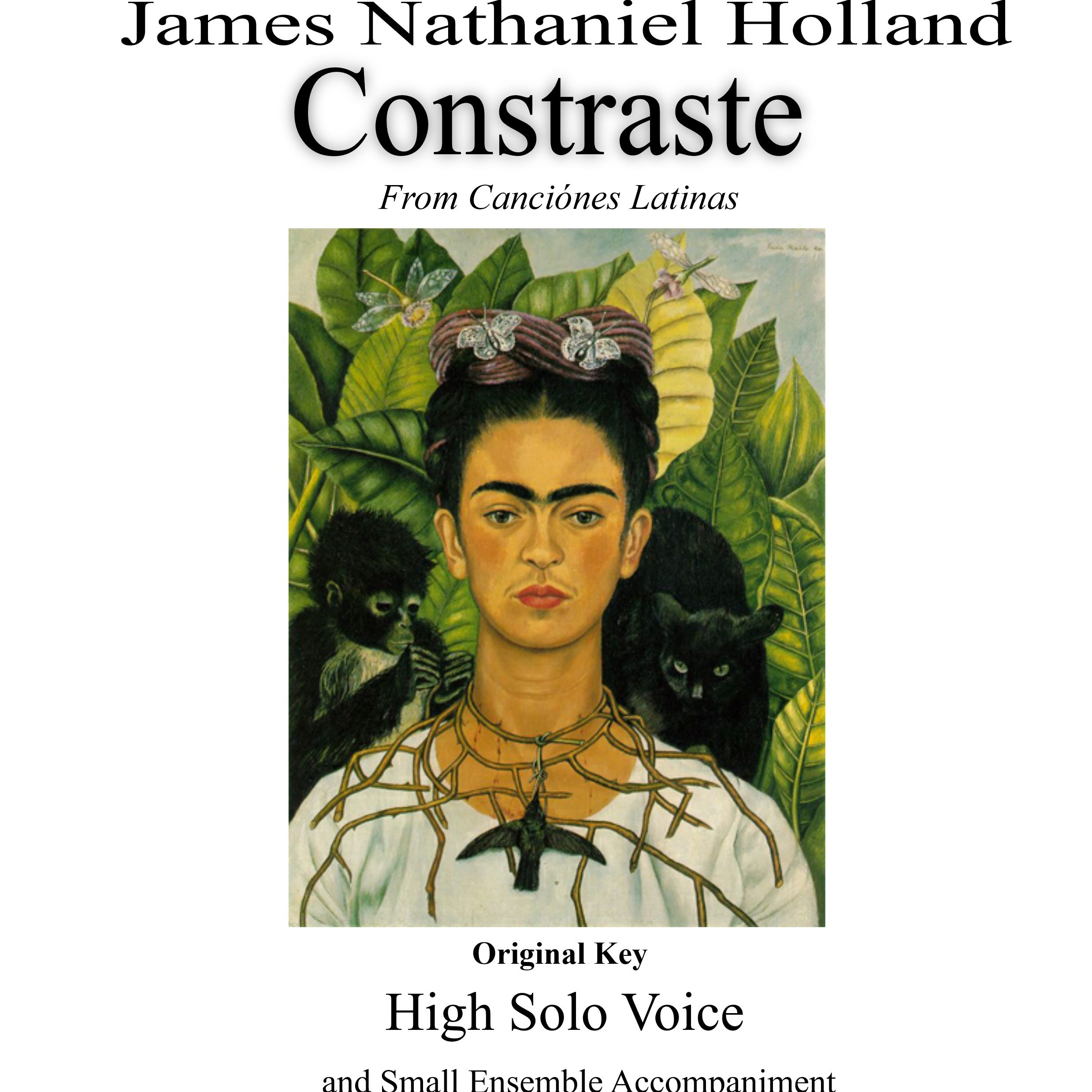 Cover Art for "Contraste for Solo High Voice and Instrument Ensemble" by James Nathaniel Holland