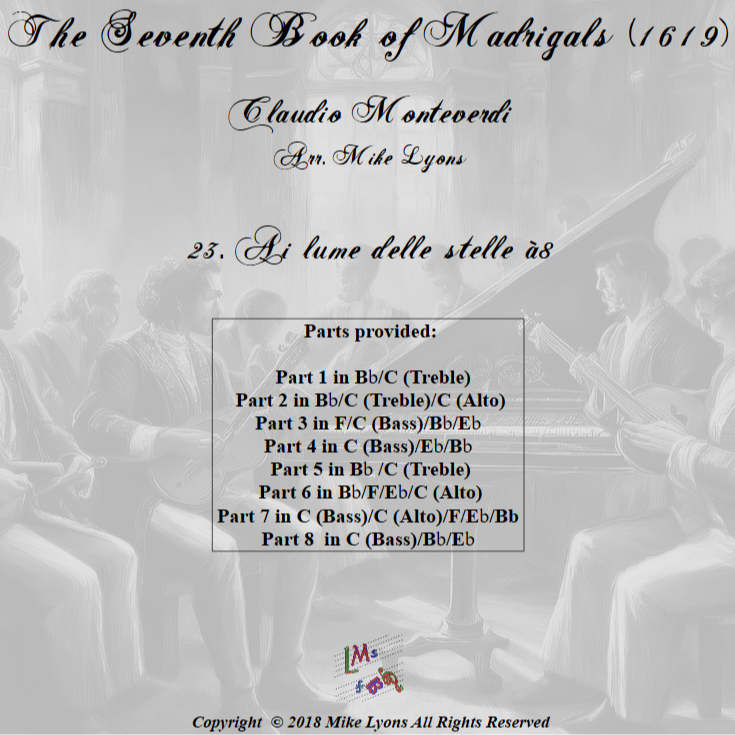 Cover Art for "Monteverdi - The Seventh Book of Madrigals (1619) - 23. Al lume delle stelle (arr. Mike Lyons)" by Claudio Monteverdi