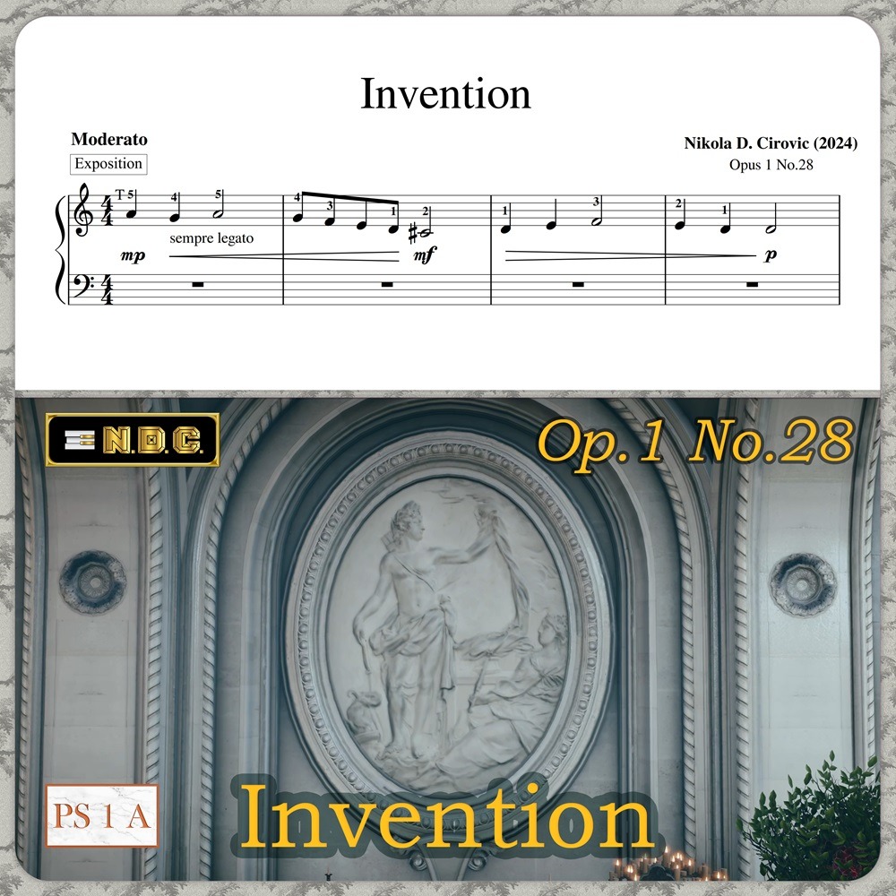 Cover Art for "Invention in D Minor Op.1 No.28 by N. D. Cirovic" by Nikola D. Cirovic
