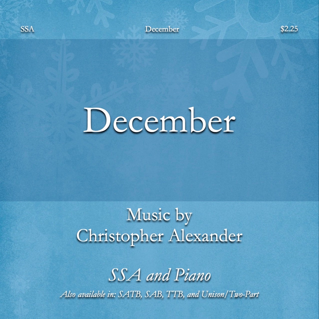 Cover Art for "December (SSA)" by Christopher Alexander