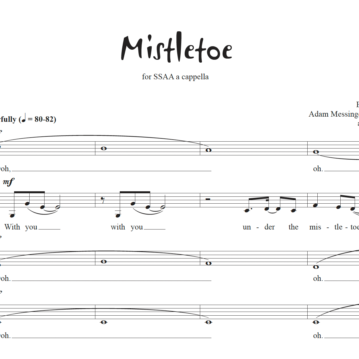 Cover Art for "Mistletoe (arr. Julie Gaulke)" by Justin Bieber