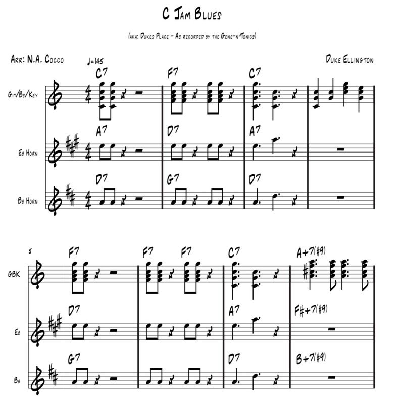 Carátula para "C Jam Blues (arr. Nicholas Cocco)" por Duke Ellington