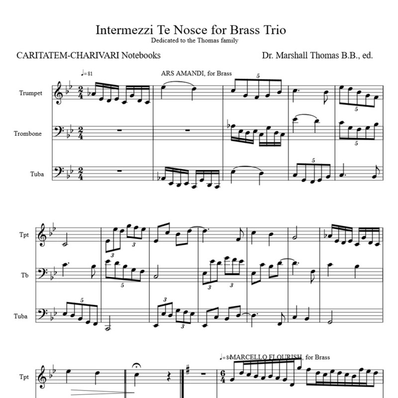 Cover Art for "Intermezzi Te Nosce for Brass Trio" by Celebrity Chamber Players